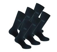 Caterpillar Twised Socks 6 pares de calcetines para hombre en algodón suave y elástico, cosidos a mano (Negro, 35-40)
