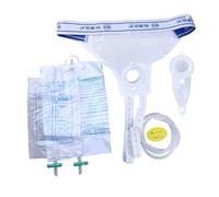 Catéter externo para hombres, colector de orina masculino de silicona transpirable con 2 bolsas de 1000/2000 ml, bolsas de orina portátiles reutilizables para hombres