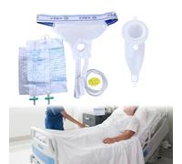 Catéter externo para hombres, colector de orina masculino de silicona transpirable con 2 bolsas de 1000/2000 ml, bolsas de orina portátiles reutilizables para hombres