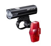 CatEye AMPP 400S/VIZ 100 Luces Bici LED Recargables | Set de Luces LED Recargables Para Bicicleta Con 400 Lúmenes Delanteros y Luz Trasera VIZ 100