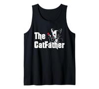 CatFather Cat Mafia Parodia Felino Caballero Mascota Humor Arte Camiseta sin Mangas