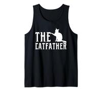 CatFather Cat Mafia Parodia Felino Caballero Mascota Humor Arte Camiseta sin Mangas