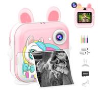 CATGIFF Camara Fotos Infantil Instantanea, 1080P HD Camara Fotos Infantil con Tarjeta de 32G Bolígrafos de Colores y Papel de Impresión,Regalos para Niños y Niñas 3 a 12 años-Rosa