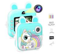 CATGIFF Camara Fotos Infantil Instantanea, 1080P HD Cámara Instantánea para Niños con Tarjeta de 32G Bolígrafos de Colores y Papel de Impresión,Regalos para Niños y Niñas 3 a 12 años-Azul
