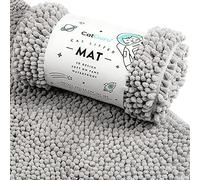 CatGuru Gatos en camada Impermeable Caja Slip Mat, no gatos Mat, litera Bandeja, Estera del Animal doméstico de la Basura Mejor, M Gris