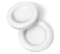 CatGuru Torus Cuenco de Comida para Gatos, cerámica, comedero, Alimentos y Agua, antiderrames, sin estrés, para Gatos de Interior, Color Blanco, Set de 2 Unidades