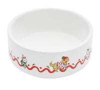 Cath Kidston - Cuenco de cerámica para Perros (400 ml), Apto para lavavajillas, Plato de Comida y Agua para Perros pequeños y medianos, Estampado de Corazones y Rosas, 13,5 cm
