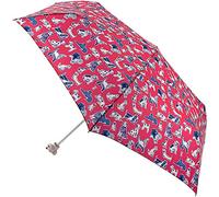 Cath Kidston Paraguas plegable Minilite - Squiggle Dogs, rosso, M