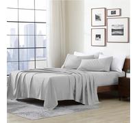 Cathay Home Essentials - Juego de sábanas de Microfibra de Doble Cepillado ultrasuave, hipoalergénicas, Resistentes a Las Arrugas, Color Gris Claro, tamaño matrimonial