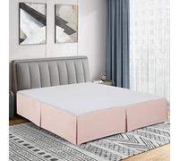 Cathay Home - Falda de Cama Plisada de Microfibra de Doble Cepillado de fácil Ajuste, Ultra Suave, Resistente a la decoloración y a Las Arrugas, Rubor, tamaño matrimonial