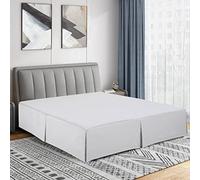 Cathay Home Falda de Cama Plisada de Microfibra de Doble Cepillado de fácil Ajuste, ultrasuave, Resistente a la decoloración y a Las Arrugas, Color Blanco, tamaño Individual
