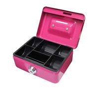 Cathedral - Caja de caudales (metálica, con cerradura, 2 llaves, 10 cm), color rosa