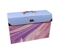 Cathedral Products Caja archivadora expansible de 19 bolsillos con detalles de color oro rosa | Elegante organizador de documentos | Tamaño A4