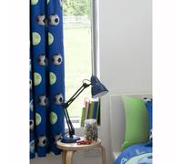 Catherina Lansfield 168cm X 183cm Azul Forrado Football Cortinas Nuevo