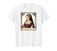 Catherine Howard Esposa del Rey Enrique VIII de Inglaterra Camiseta gráfica económica, Hombre, Blanco, L