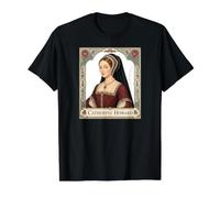 Catherine Howard Esposa del Rey Enrique VIII de Inglaterra Camiseta gráfica económica, Hombre, Negro, S