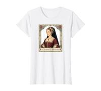 Catherine Howard Esposa del Rey Enrique VIII de Inglaterra Camiseta gráfica económica, Mujer, Blanco, L