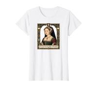 Catherine Howard Esposa del Rey Enrique VIII de Inglaterra Camiseta gráfica económica, Mujer, Blanco, XL