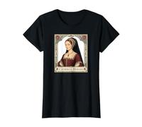 Catherine Howard Esposa del Rey Enrique VIII de Inglaterra Camiseta gráfica económica, Mujer, Negro, XL