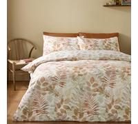 Catherine Lansfield Autumn Leaves So Soft - Juego de Funda de edredón Reversible con Fundas de Almohada, Color Natural