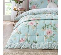 Catherine Lansfield Avebury - Colcha Acolchada Reversible Floral (220 x 230 cm), Color Azul