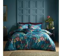 Catherine Lansfield Bridgerton - Juego de Funda de edredón y Funda de Almohada para Cama Individual de Terciopelo Floral romántico, Color