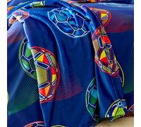 Catherine Lansfield Bright Football - Manta de Forro Polar (130 x 170 cm), Color Azul Marino