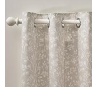 Catherine Lansfield Brooke Floral - Cortinas Forradas con Ojales (117 x 137 cm), Color Natural