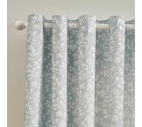 Catherine Lansfield Brooke Floral - Cortinas Forradas con Ojales, 228 x 228 cm, 2 Paneles, Color Azul