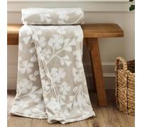 Catherine Lansfield Brooke Manta Floral de Forro Polar, 200 x 240 cm, Color Natural