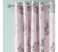 Catherine Lansfield Bunny Tails Ditsy Flowers - Cortinas con Ojales, 167 x 183 cm, 2 Paneles, Color Rosa