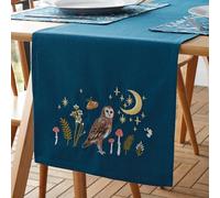 Catherine Lansfield Camino de Mesa de Comedor de algodón, 33 x 220 cm, diseño de Animales encantados, Color Azul Marino