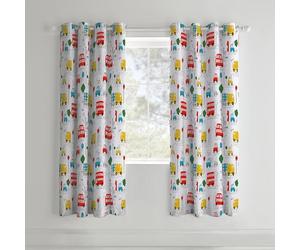 Catherine Lansfield Cojín, Coche, poliéster, Brillante, cojín 3D, Tela, Bright, Eyelet Curtains, 66 x 72 Inches