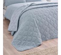 Catherine Lansfield Colcha Arrugada con Textura de sirsaca de 220 x 220 cm, Color Azul