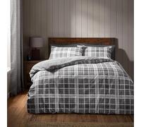 Catherine Lansfield Cosy Sherpa Check - Juego de Funda de edredón y Fundas de Almohada para Cama de Matrimonio Grande,