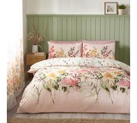 Catherine Lansfield Countryside - Juego de Funda de edredón Reversible con Fundas de Almohada, diseño Floral, Color Rosa