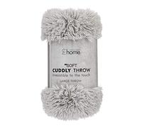 Catherine Lansfield Cuddly Manta, Poliéster, Plateado, Doble, 150 x 200 cm