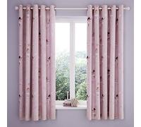 Catherine Lansfield Dancing Fairies - Cortinas Reversibles con Forro (167 x 183 cm), Color Rosa