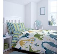 Catherine Lansfield Dino 200 x 220 + 50 x 80 (2) + Plain Dyed Military Green 210 x 280