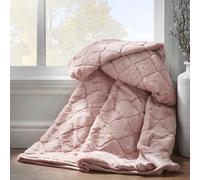 Catherine Lansfield Downstairs - Manta de Piel sintética Suave con diseño de Diamantes, 130 x 170 cm, Color Rosa Rubor