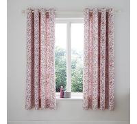 Catherine Lansfield Enchanted Butterfly - Cortinas con Ojales (167 x 182 cm, Totalmente Reversibles), Color Rosa
