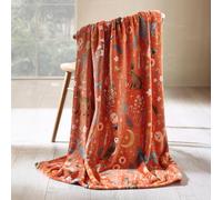 Catherine Lansfield Enchanted Twilight Animals - Manta de Forro Polar, 130 x 170 cm, Color Naranja
