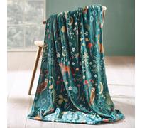Catherine Lansfield Enchanted Twilight Animals - Manta de Forro Polar, 130 x 170 cm, Color Verde Bosque