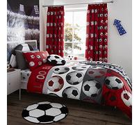 Catherine Lansfield Football Red - Juego de edredón (140 x 220 + 65 x 65 cm)