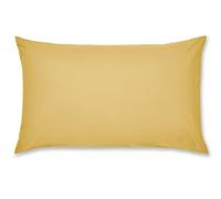 Catherine Lansfield Fundas de Almohada de percal de fácil Planchado, tamaño estándar, 50 x 75 cm, Paquete de 2 Fundas de Almohada con Cierre de sobre, Ocre