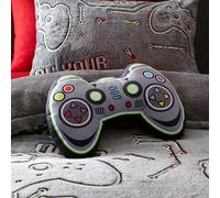 Catherine Lansfield Game Over - Cojín de Forro Polar Que Brilla en la Oscuridad, en Forma de 3D, Color Negro