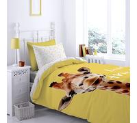 Catherine Lansfield Giraffe 160x220+50x80+Plain Dyed Cream 50x80 H/W