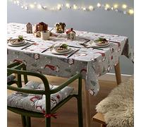 Catherine Lansfield Gnomos de Navidad para Comedor (132 x 178 cm), diseño de gnomos, Color Gris y Rojo