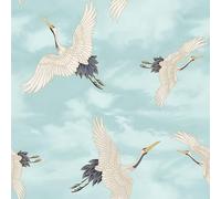Catherine Lansfield Grullas - Papel pintado, color azul