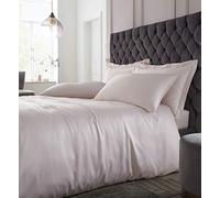 Catherine Lansfield Juego de Funda de edredón de satén Suave y Sedoso con Fundas de Almohada, Color Rosa Rubor